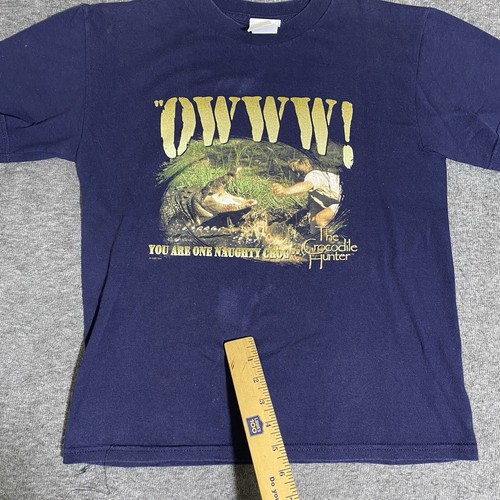 The Crocodile Hunter Steve Irwin T Shirt Kids Large Navy Vintage 90s TV Promo L - Picture 8 of 14