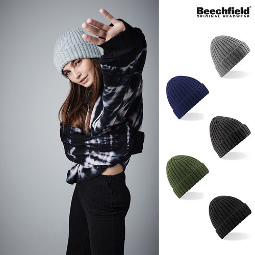 Beechfield Soft Feel Knitted Winter Beanie Hat - One Size Fits Most (Chocolate Brown)