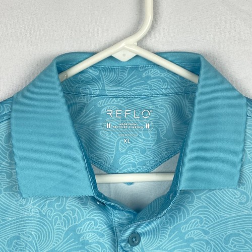 Reflo Golf Polo Shirt Icons Series Mens XL Blue Wave Short Sleeve Recycled EUC - Picture 9 of 12