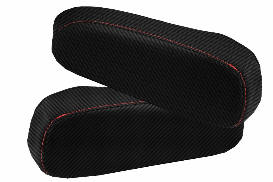 Cubierta de reposabrazos de asiento de fibra de carbono negra y roja para GMC Safari 1985-1994 Foto 2 de 4