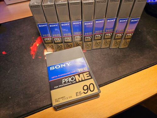 Sony Hi8 Metal-E tape PAL, E5-90HMEX NEW/OLD, 10 Pack - Afbeelding 1 van 5