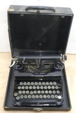 Vintage Corona Junior Black Portable Typewriter w/ Case # 1F21884J ! thumbnail
