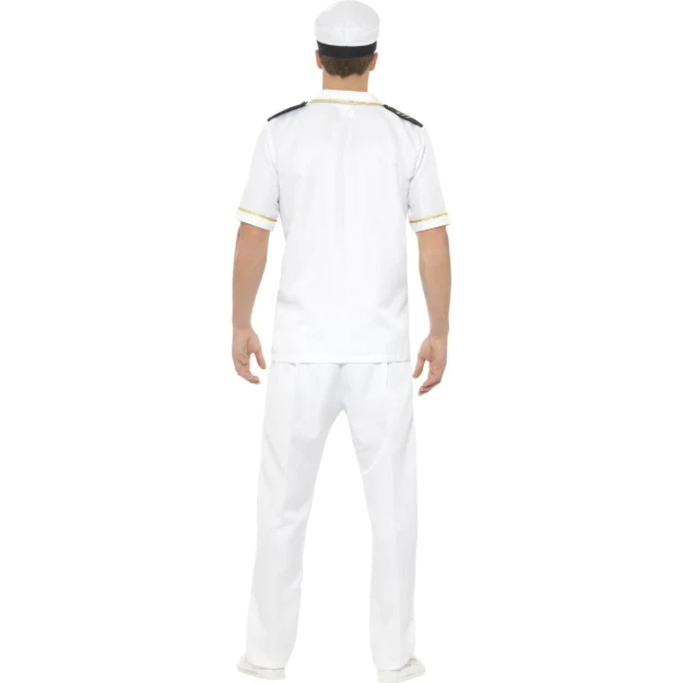 Disfraz de Capitán Oficial Naval Adulto Blanco Para Hombre Vestido Elegante Conjunto M L Foto 3 de 3