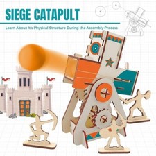 Livevie Wooden Siege Catapult Kit for Kids STEM Learning Toy for Engineering