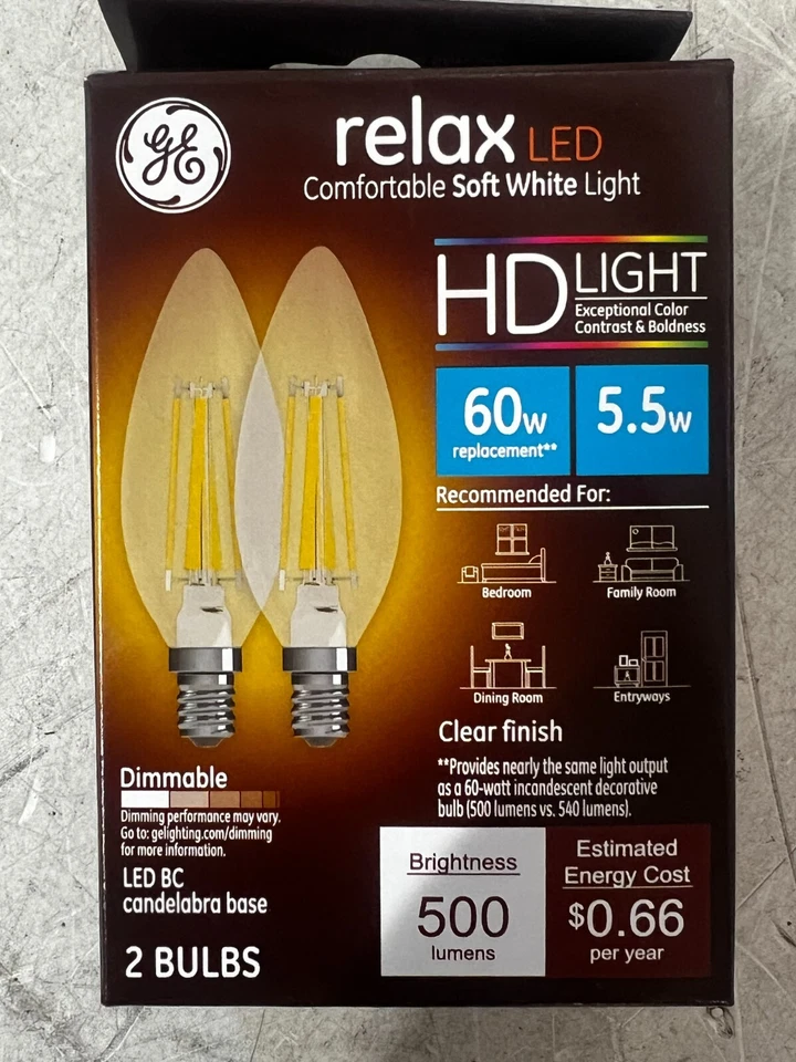 16 GE LED BC Bulb Relax BC E12 (Candelabra) Soft White 60 W Clear 31504 - Image 4 of 4