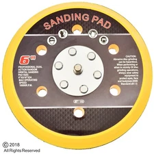6" Hook and Loop Face Sanding Pad Air Vacuum Pneumatic Sander Grinder Tool 