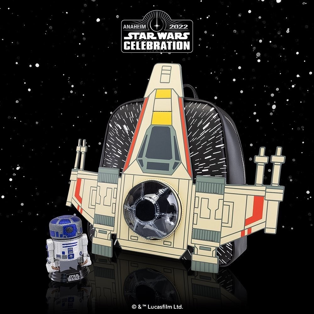 【Lounge Fly】Limited Edition Star Wars Pop and Bag Bundle LOUNGEFLY STAR WARS CELEBRATION 2022 R2-D2 FUNKO POP/ X-WING