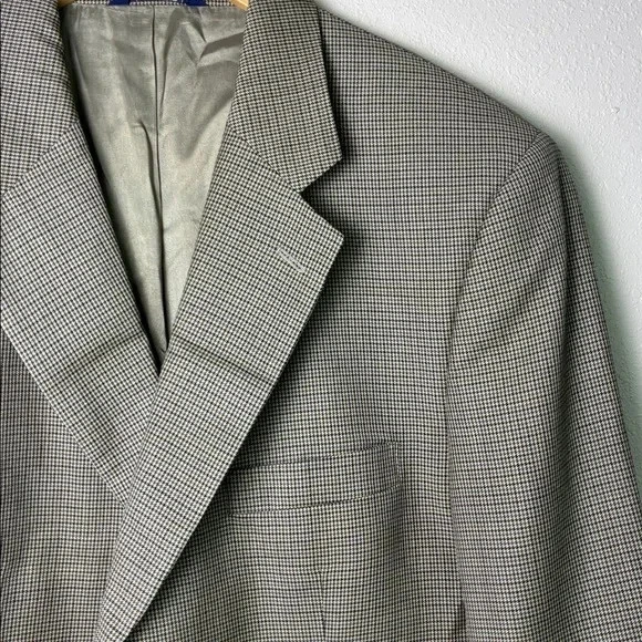 Шерстяной кашемировый блейзер Brooks Brothers 346 Micro Houndstooth костюм пальто размер 44S - Изображение 3 из 4