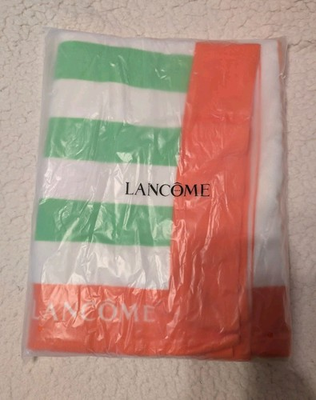 #ad NEW Lancôme Beach Terry Cloth Summer Towel Lime Orange amp; White Striped $28.00