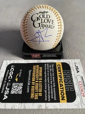 ORIOLES ENRIQUE BRADFIELD JR. AUTOGRAPH GOLD GLOVE LOGO BASEBALL JSA CI33629