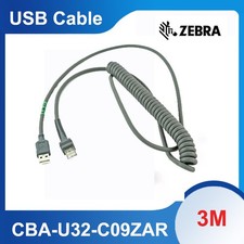 Zebra CBA-U32-C09ZAR 2.8m 9" Coiled USB Cable for Barcode Scanners