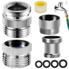 4Pcs Brass Faucet to Hose Adapter with Aerator, Sink Hose Adapter Set with Wa...