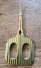 Antique Sewing Embroidery Scissors Brass Handle
