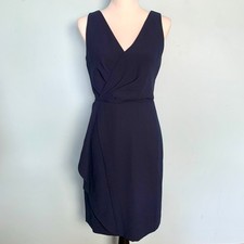 NWT J. Crew 365 Navy Sleeveless Side Ruffle Crepe Dress Size 2