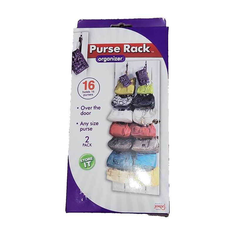 Jokari Over-the-Door Handbag Organizer 16 Compartments 2-Pack Purple 06518