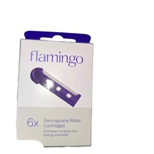 NEW Box of 6 Flamingo DermaPlane Stainless Steel Razor Refill Cartridges