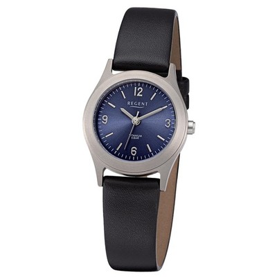 Regent Damen Armbanduhr Analog Lederarmband schwarz URF1439