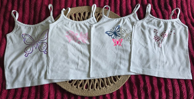 Cute White Decorated Tanks for Girls size 4T/5T