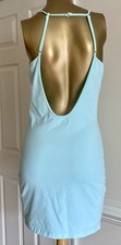 Anthro Tobi Strappy Aqua Mini Dress Bodycon Backless Beach Clubwear Size M