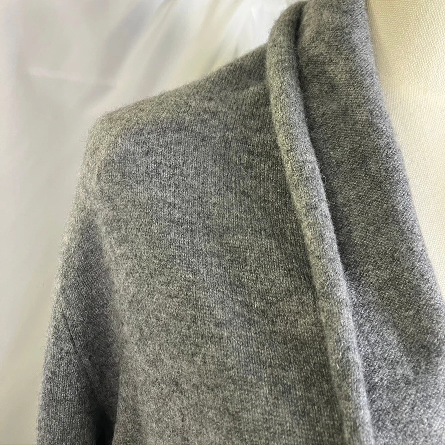 Cardigã feminino Max Studio 100% cashmere frente aberta cinza médio M malha - Imagem 4 de 4