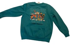 Vintage Space Jam Tune Squad Men's Graphic Green Blue Sweatshirt Size L 42-44