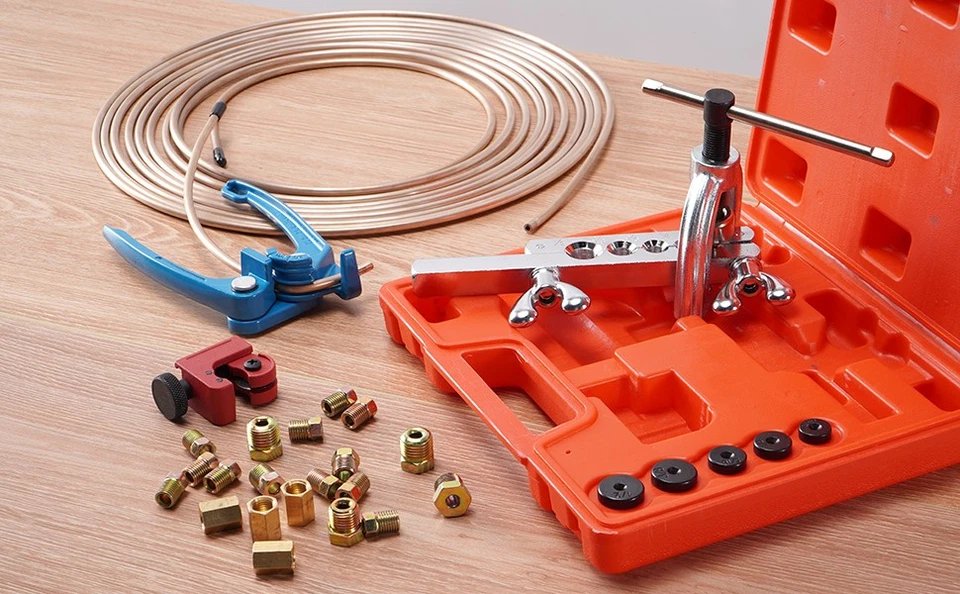 Línea de freno recubierta de cobre de 25 pies 3/16 herramienta de doble quema con dobladora de tubo Foto 2 de 4