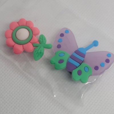 NEW Croc Charms Assorted Flower themed 2 piece set, USA Seller
