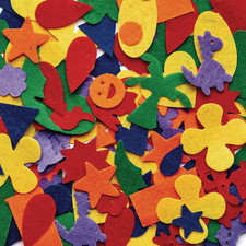 Felt Embellishment Shapes  Colors, Set of 500, Ages 3 , Prek 