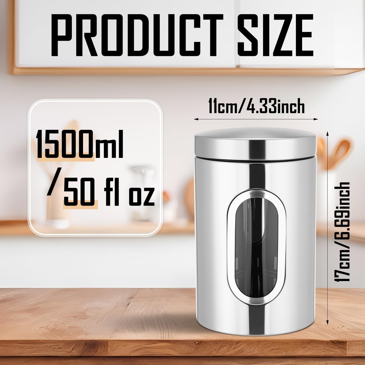 Zopeal 6 Pack Original Canisters Sets for Kitchen 50oz Stainless