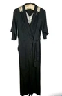 ​Sandro Black Jumpsuit BNWT Size 1 UK 8 10 Wool Mix Wrap Wide Leg RRP £315