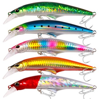 5PCS Sinking Minnow Fishing Lure Big Bait Crankbait Bass 13.9cm/44.6g Tackle Set