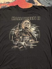 Halloween II The Nightmare Isn't Over Graphic Black T-Shirt Movie Memorabilia 2X