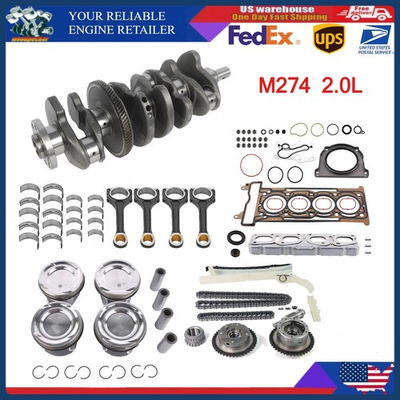 #ad M274 2.0T Engine Overhaul Rebuild Kit amp; Crankshaft Con Rods For Mercedes Benz $748.43