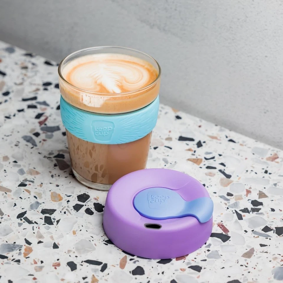 Brew, Reusable Coffee Cup - Tempered Glass and Splashproof Sipper Lid, Medium 12 - image 4 of 4