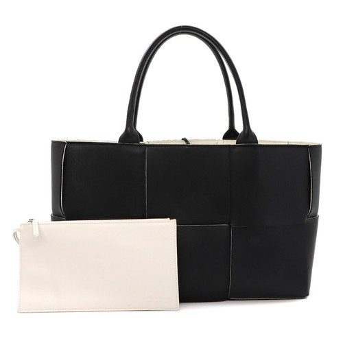 BOTTEGA VENETA Intrecciato Medium Arco Tote Bag Leather Black 90325517
