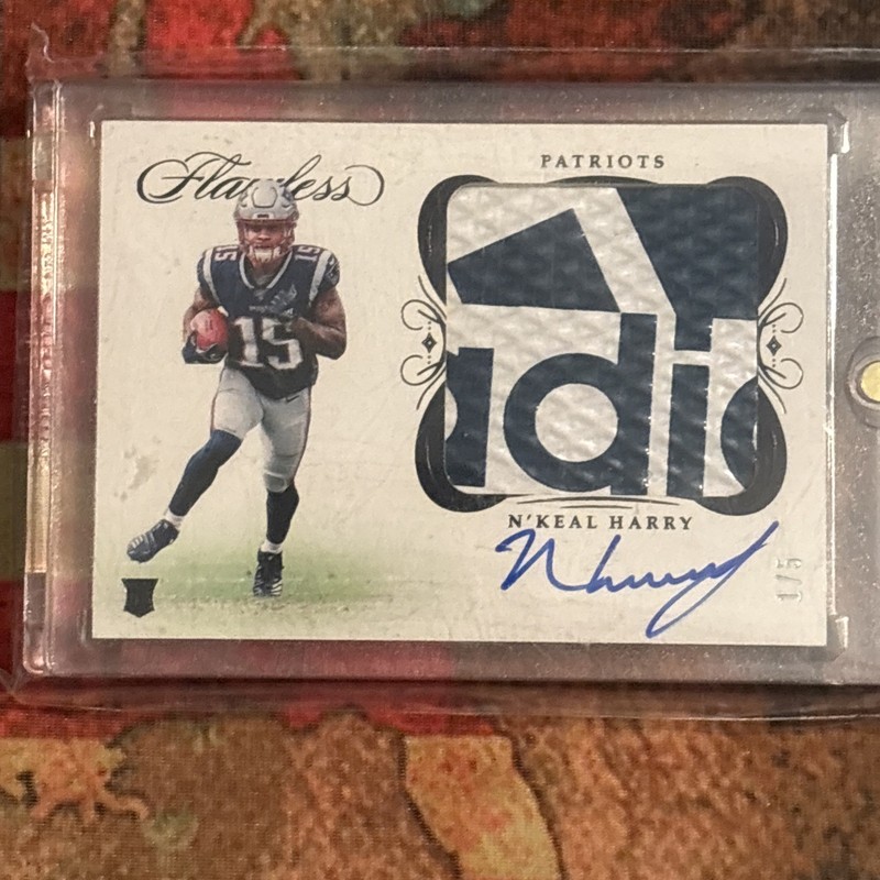 2019 Panini Flawless N'Keal Harry Rookie Patch Auto # 1/5 RPA ADIDAS Logo