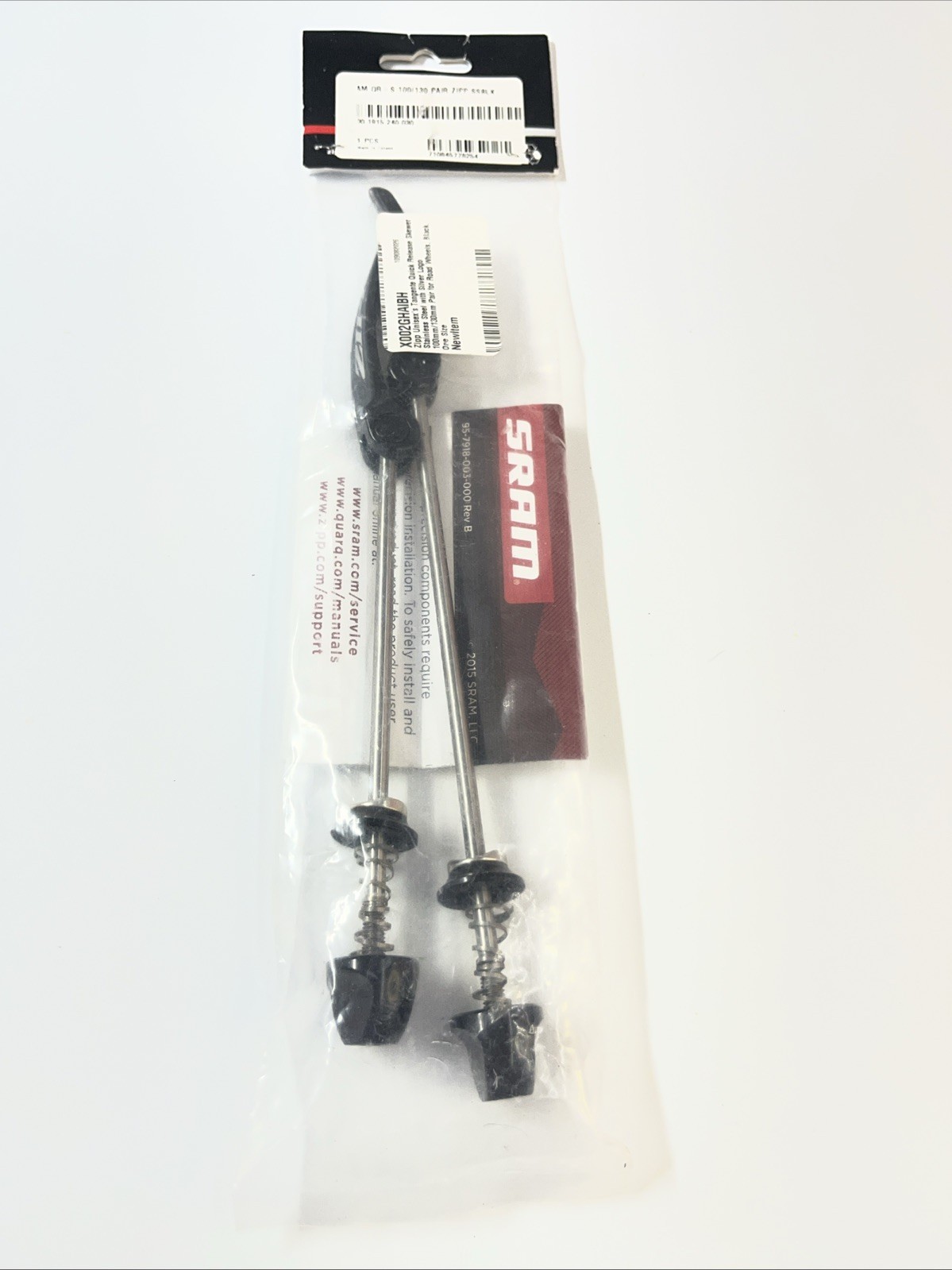 Zipp Tangente Quick Release Skewer Set - 100mm/130mm, Stainless Steel, Black