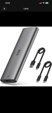 SSK Aluminum M.2 to USB NVMe SATA SSD Enclosure Reader, Tool-Free USB 3.2 Gen