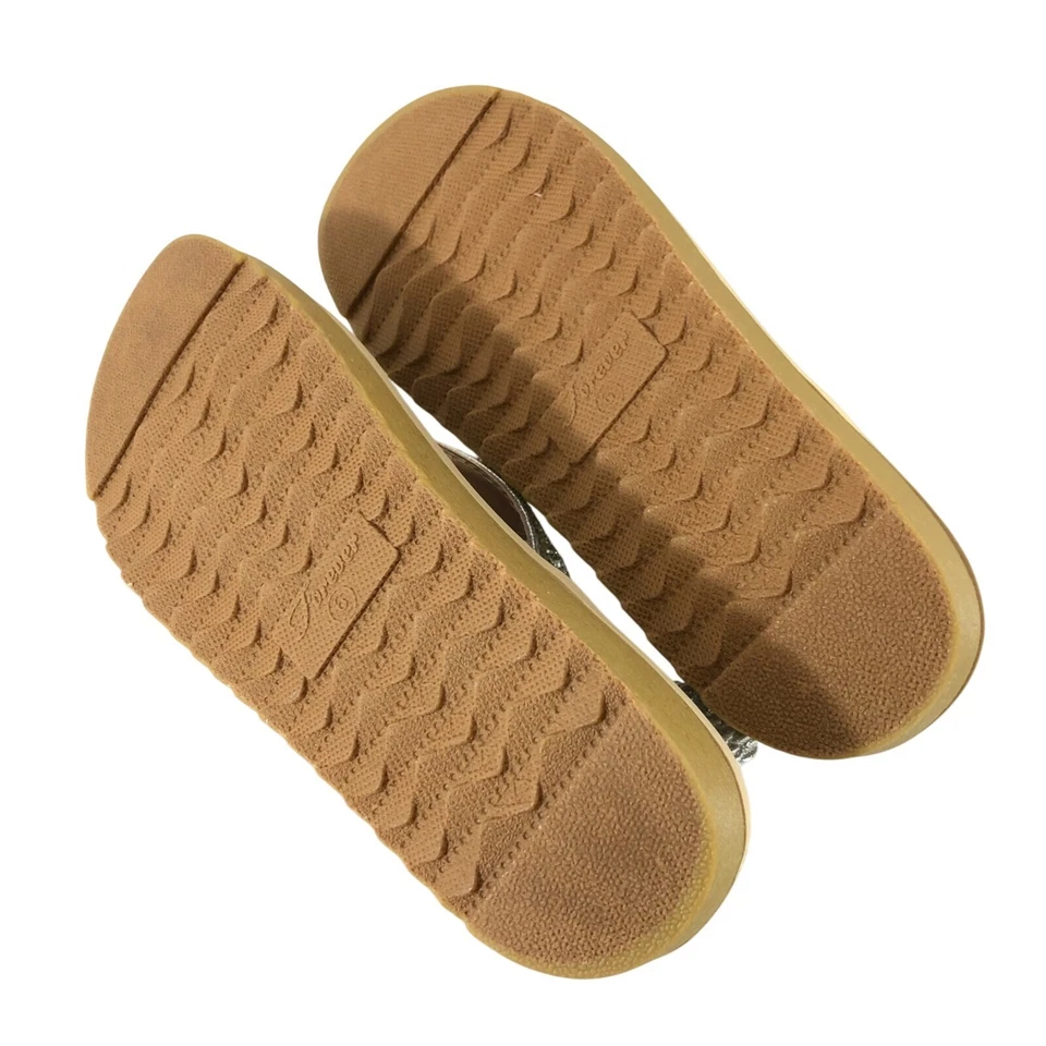 Sandalias Forever para mujer correa al tobillo tanga pedrería plateadas talla 6 Foto 4 de 4