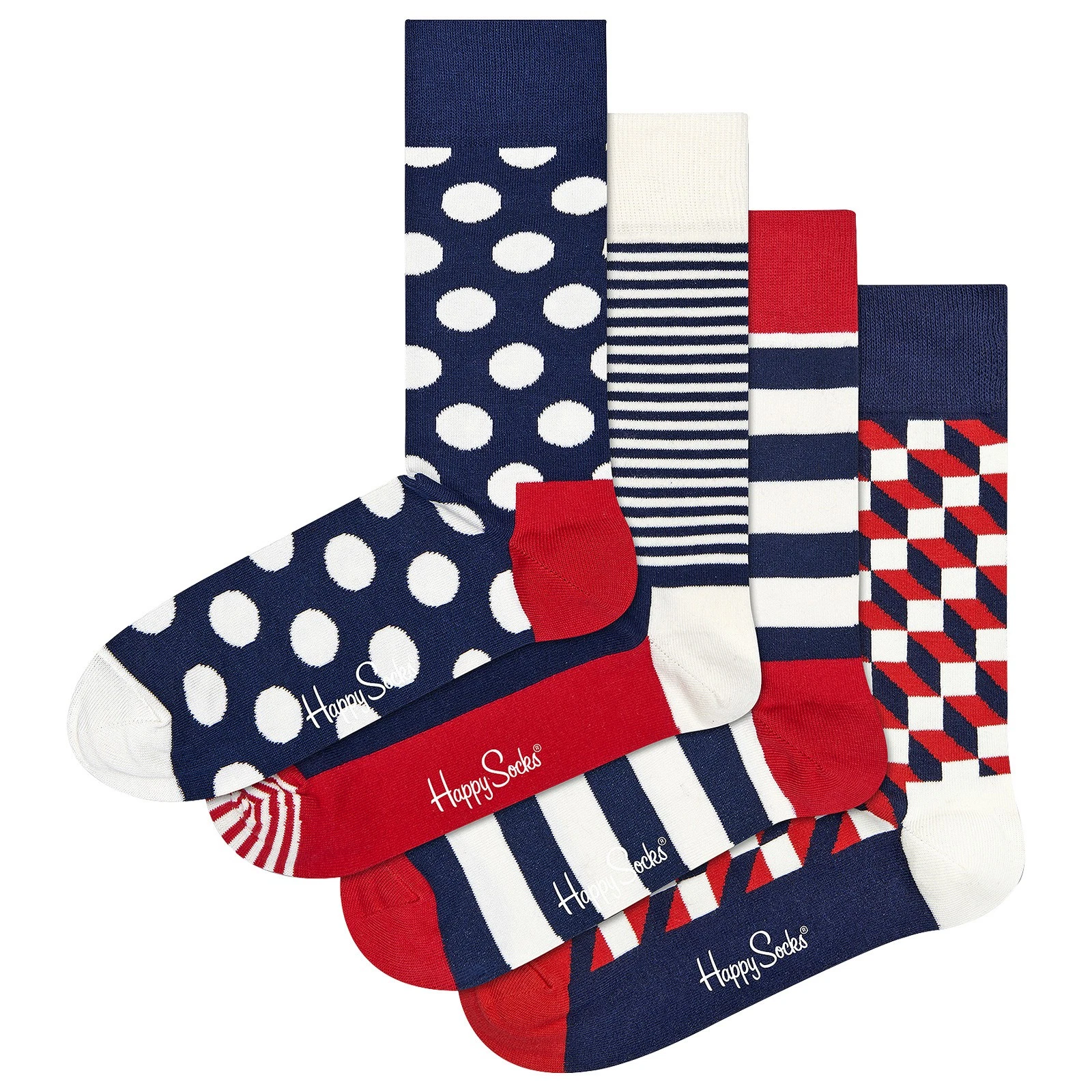 Happy Socks - Mens Classic Gift Set Socks 4 Pack Cotton Novelty Socks