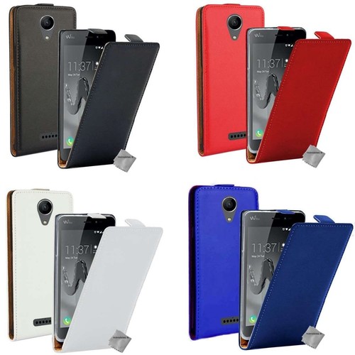 Housse Etui Rigide à Clapet pour Wiko Stairway Couleur Noir + Film de