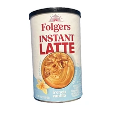 Folgers French Vanilla Latte Mix 16 Ounce Instant Coffee Beverage Exp 03/07/2026