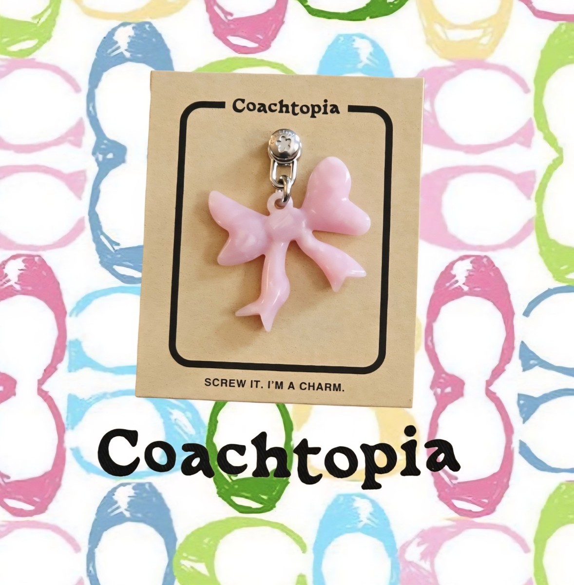 ?Coach Coachtopia Bow Bag Charm - CBU96 Pink Recycled  display picture 3