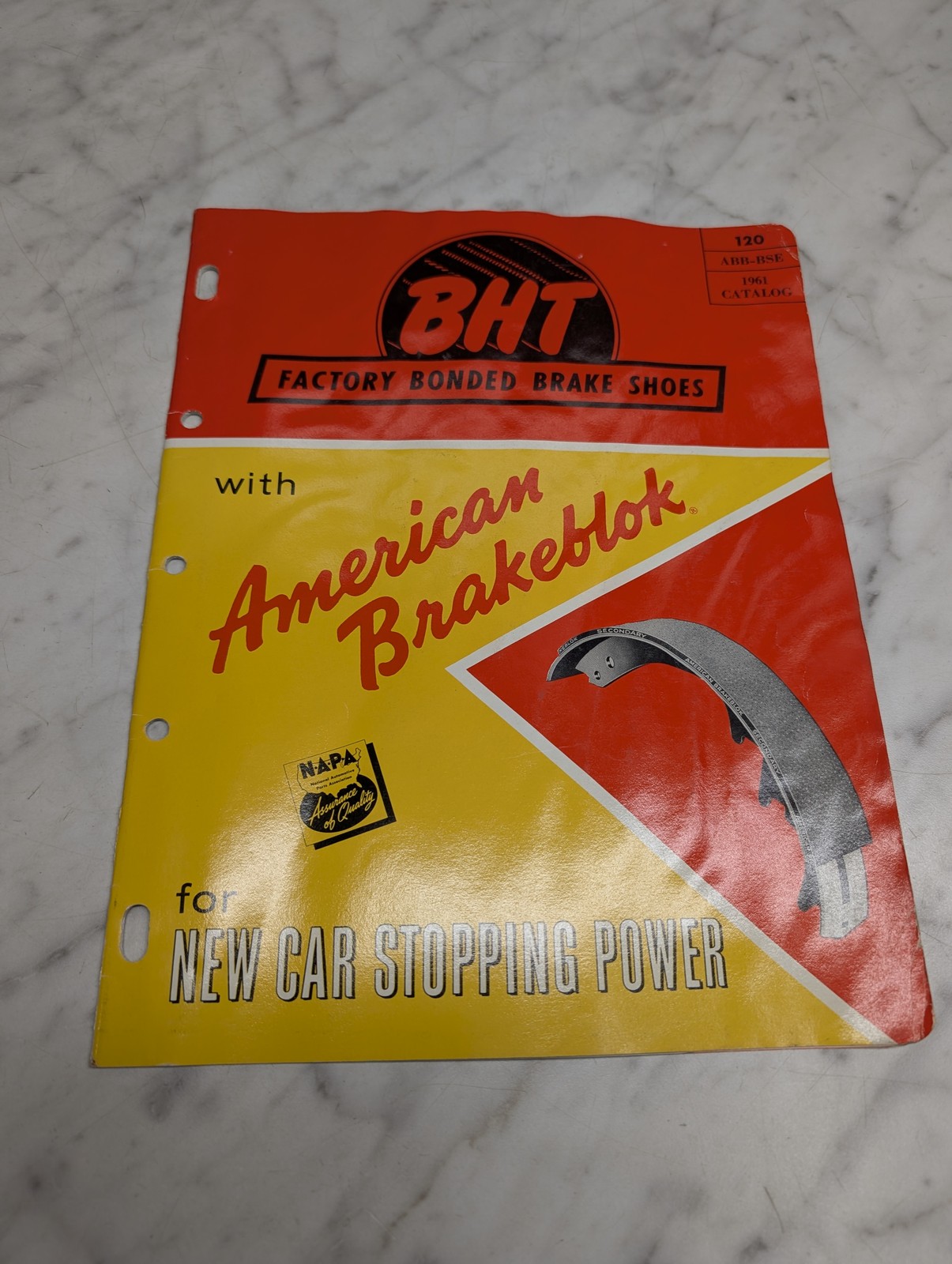 BHT 120 1961 CATALOG AMERICAN BRAKELOK FACTORY BONDED BRAKE SHOES ABB-BSE