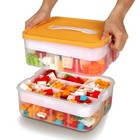 Toys Organizer Storage Case for Lego Box Kids Toy Stackable 2 Layer, Lemon 