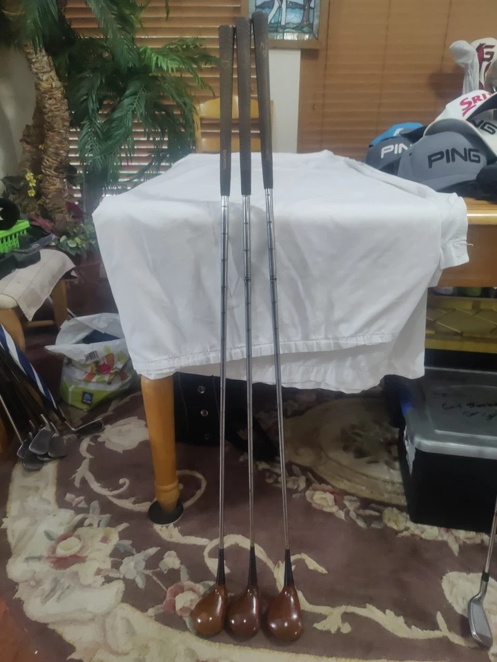 SUPERB VINTAGE SPALDING TOP FLIGHT WOODS #1,2,3 TOURNAMENT MODEL DYNAMIC STEEL - Image 3 of 4