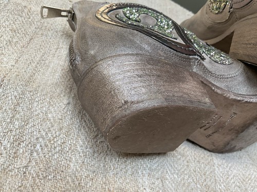 Russell & Bromley metallic CIRQUE leather Western Gaucho ankle boots 39 EU 6 UK - Picture 23 of 23