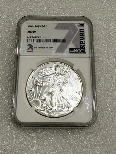 2020 Silver Eagle NGC MS 69 ~ ~ PRISTINE ~ No Spots ~ 7K Label