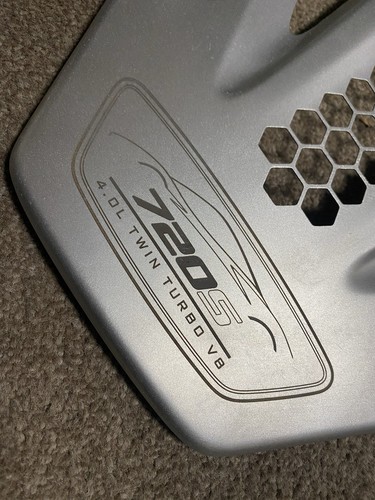 GREAT CONDITION GENUINE MCLAREN 720S 4.0 V8 TWIN TURBO ENGINE COVER NAME PLATE - Picture 8 of 15