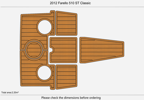 2012 Farello 510 ST Classic Anti-slip mat Custom EVA faux teak marine deck floor - 第 2/13 張圖片